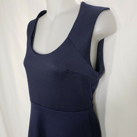 Monteau Los Angeles Dress Size XS Navy Blue Sleeveless Keyhole A-Line Stretch - Picture 6 of 9